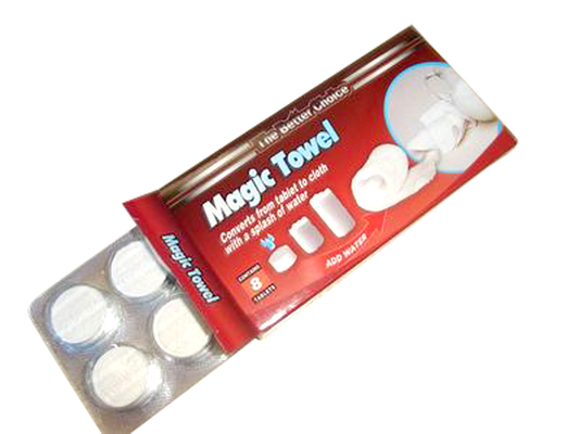 Pc appiattiti bianchi non tessuti del pacchetto della metropolitana dell'asciugamano di Spunlace mini o del pacchetto 8 di Candy